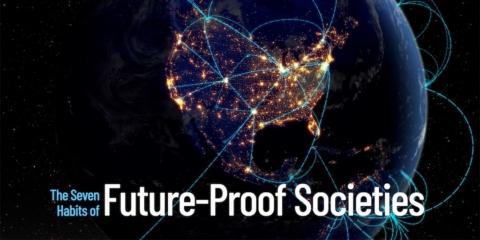 A picture of the earth with the words the future - proof society
